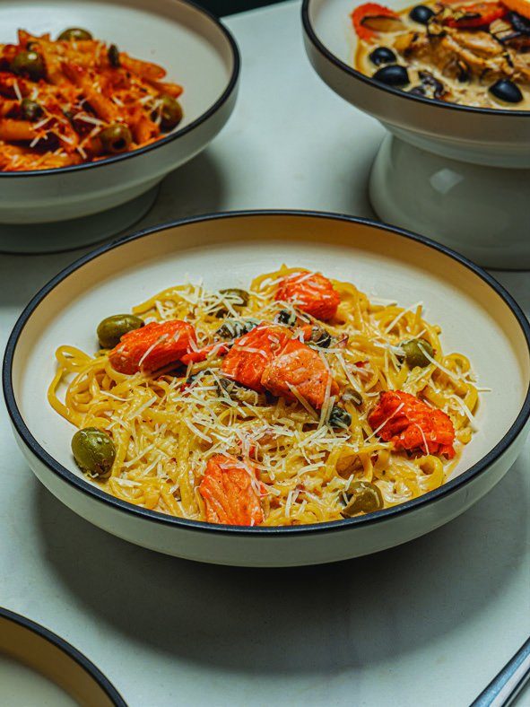 Pasta with smoked salmon