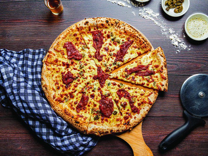 Sliced truffle pizza