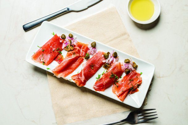 Beef carpaccio with capers