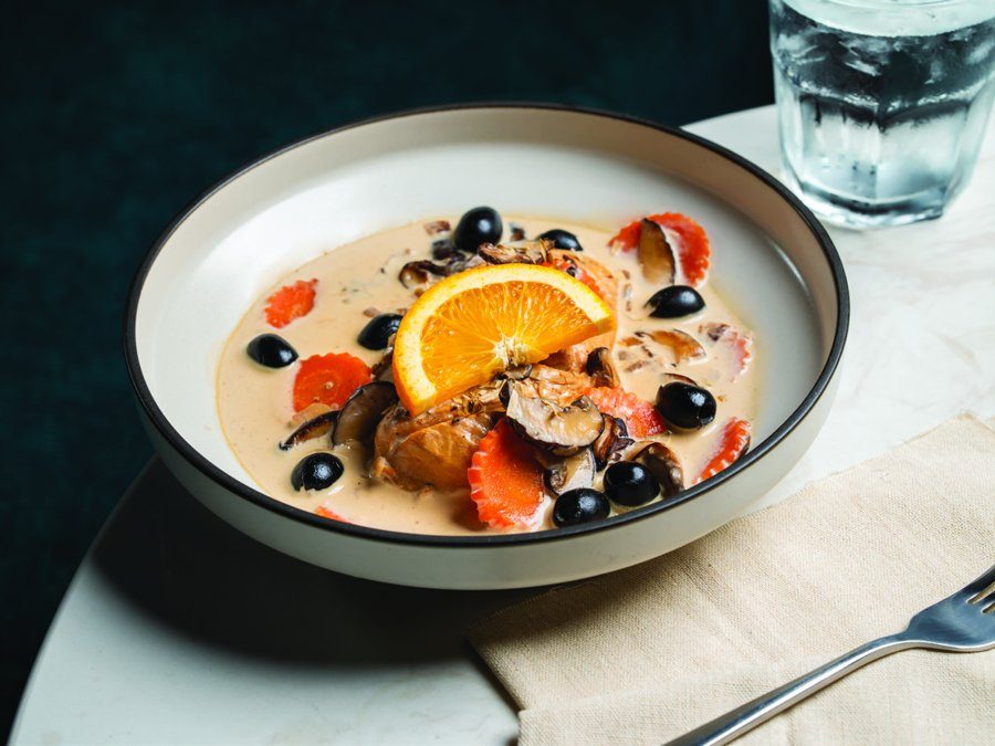 Duck with orange cream sauce
